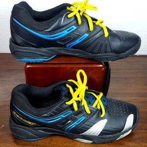 Babolat Womens Size 6 V-Pro Black Lace Up Low Top Tennis Shoes EUC
